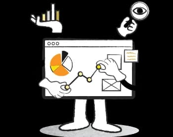 Icon representing the Graphic Design phase with design creation and feedback process